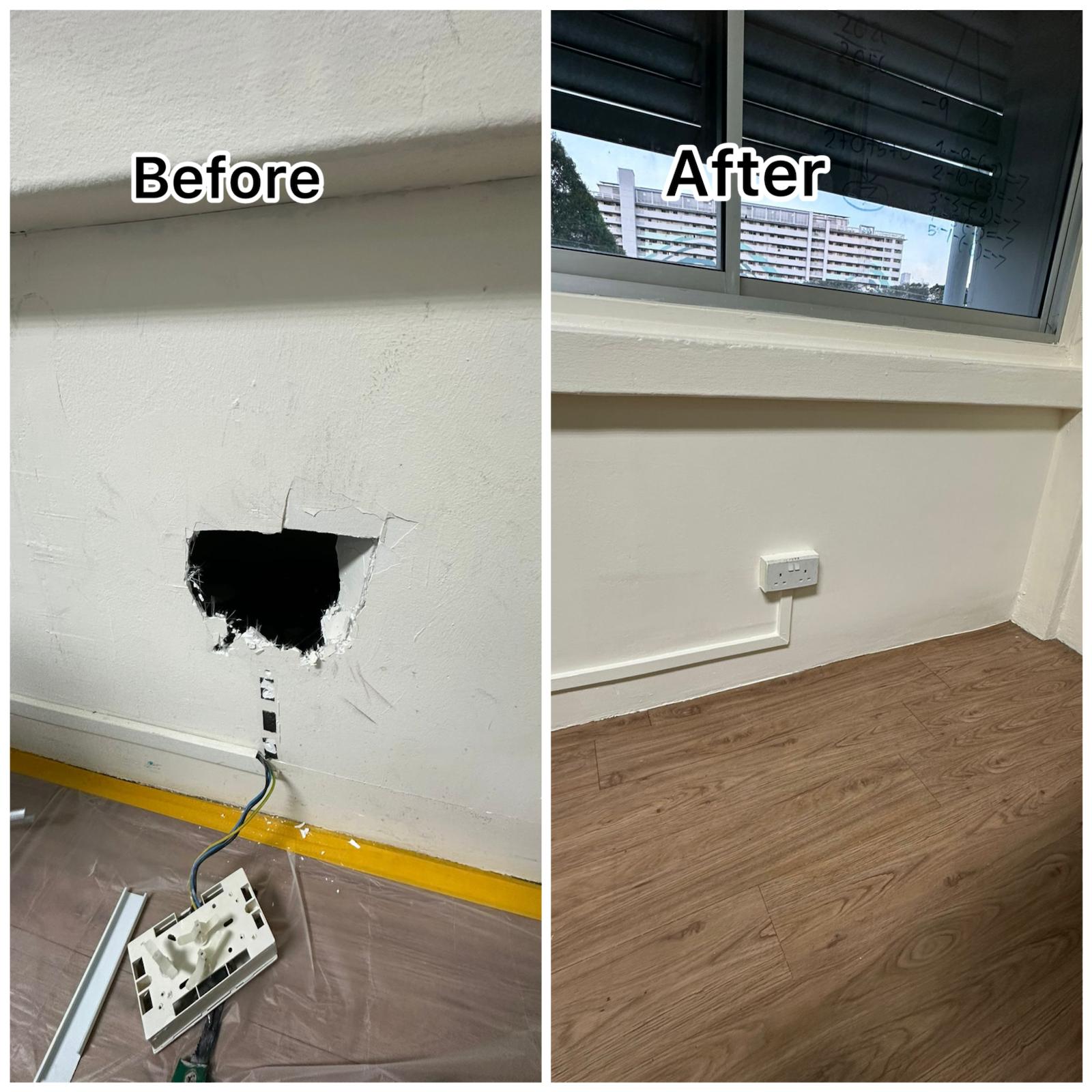Professional Power Socket Installation & Wall Repair Service in Singapore